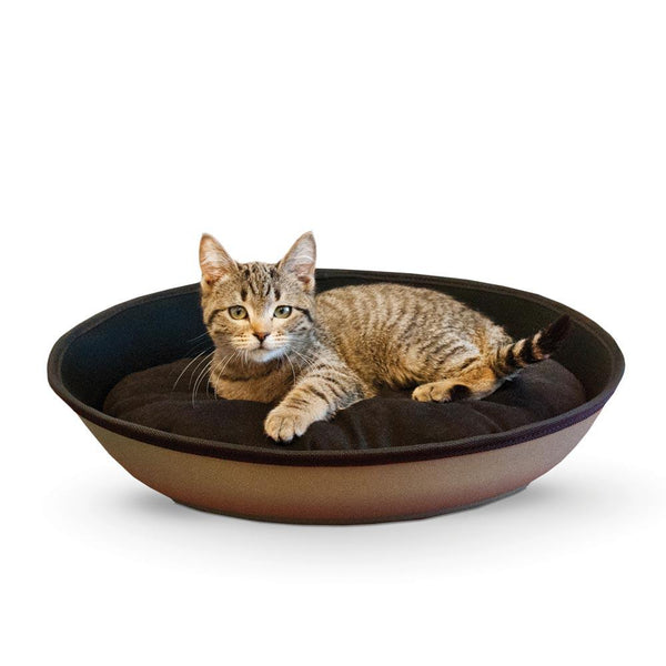 K&H Pet Products Mod Sleeper Cat Bed Medium Tan / Black 23" x 16"-Cat-K&H Pet Products-PetPhenom