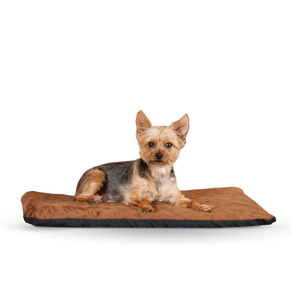 K&H Pet Products Ortho Thermo Pet Bed Medium Chocolate / Coral 17" x 27" x 3"-Dog-K&H Pet Products-PetPhenom