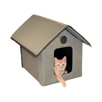 K&H Pet Products Outdoor HEATED Kitty House Olive 22" x 18" x 17"-Cat-K&H Pet Products-PetPhenom