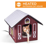 K&H Pet Products Outdoor Heated Kitty House Cat Shelter Barn Design Red 18" x 22" x 17"-Cat-K&H Pet Products-PetPhenom