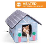 K&H Pet Products Outdoor Heated Kitty House Cat Shelter Cottage Design Blue 18" x 22" x 17"-Cat-K&H Pet Products-PetPhenom