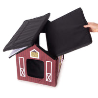 K&H Pet Products Outdoor Kitty House Cat Shelter (Unheated) Barn Design Red 18" x 22" x 17"-Cat-K&H Pet Products-PetPhenom