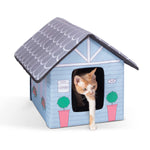 K&H Pet Products Outdoor Kitty House Cat Shelter (Unheated) Cottage Design Blue 18" x 22" x 17"-Cat-K&H Pet Products-PetPhenom
