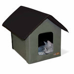 K&H Pet Products Outdoor Kitty House Cat Shelter (Unheated) Olive 19" x 22" x 17"-Cat-K&H Pet Products-PetPhenom