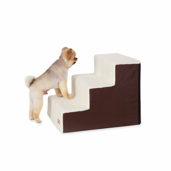 K&H Pet Products Pet Stair Steps 3 Stair Chocolate 21" x 16" x 17"-Dog-K&H Pet Products-PetPhenom