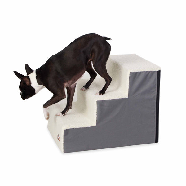 K&H Pet Products Pet Stair Steps 3 Stair Gray 21" x 16" x 17"-Dog-K&H Pet Products-PetPhenom