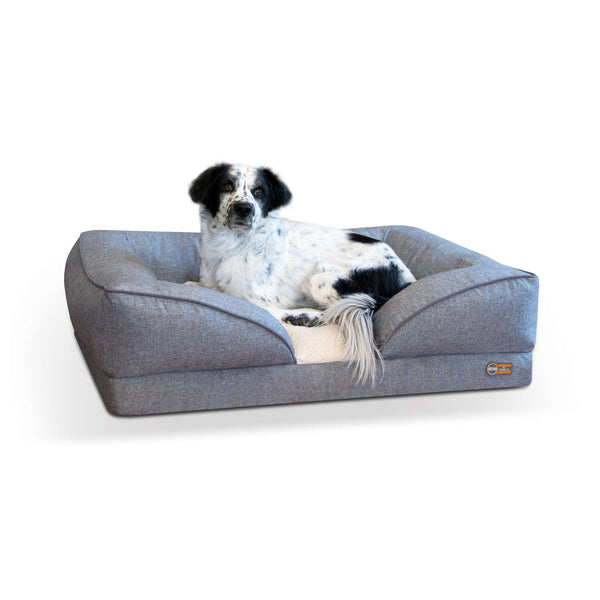K&H Pet Products Pillow-Top Orthopedic Pet Lounger Large Gray 28" x 36" x 9.5"-Dog-K&H Pet Products-PetPhenom