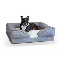 K&H Pet Products Pillow-Top Orthopedic Pet Lounger Medium Gray 24" x 30" x 8.75"-Dog-K&H Pet Products-PetPhenom