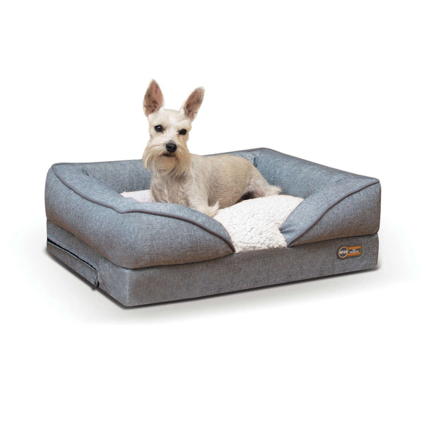 K&H Pet Products Pillow-Top Orthopedic Pet Lounger Small Gray 18" x 24" x 8"-Dog-K&H Pet Products-PetPhenom