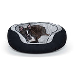 K&H Pet Products Round n' Plush Bolster Dog Bed Medium Black/Gray 24" x 30" x 10"-Dog-K&H Pet Products-PetPhenom