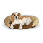 K&H Pet Products Self-Warming Bolster Bed Chocolate/Tan 14" x 17" x 5"-Dog-K&H Pet Products-PetPhenom