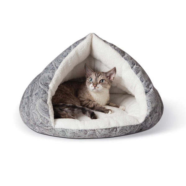 K&H Pet Products Self-Warming Kitty Hut Gray 19" x 18" x 18"-Cat-K&H Pet Products-PetPhenom