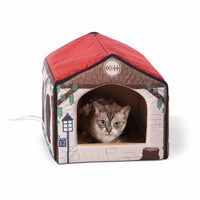 K&H Pet Products Thermo-Indoor Pet House Cottage Design Tan 16" x 15" x 14"-Cat-K&H Pet Products-PetPhenom