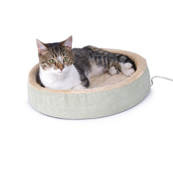 K&H Pet Products Thermo-Kitty Cuddle Up Bed Sage 16" x 16" x 3"-Cat-K&H Pet Products-PetPhenom