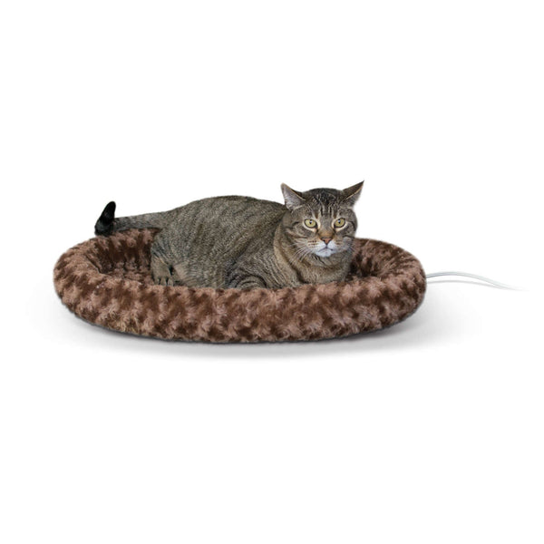 K&H Pet Products Thermo-Kitty Fashion Splash Bed Large Mocha 16" x 22" x 2"-Cat-K&H Pet Products-PetPhenom
