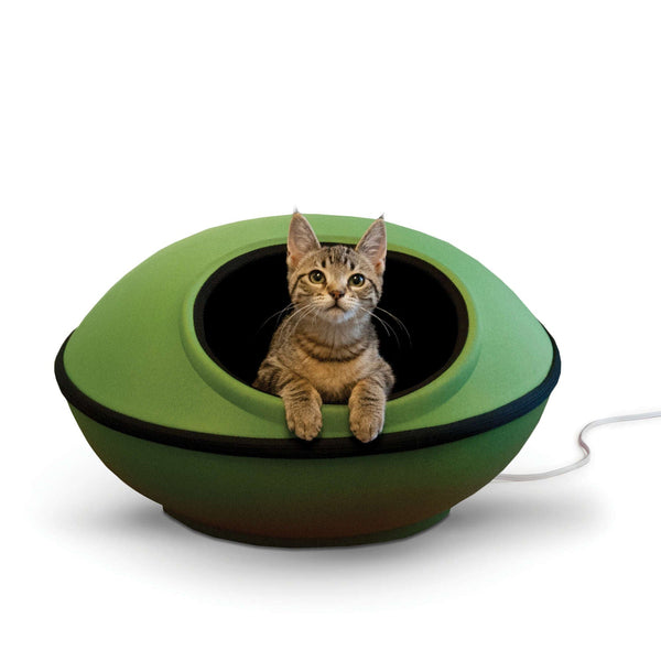 K&H Pet Products Thermo-Mod Dream Pod Large Green/Black 22" x 22" x 11.5"-Cat-K&H Pet Products-PetPhenom