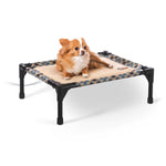 K&H Pet Products Thermo-Pet Cot Small Tan / Plaid 17" x 22" x 7"-Dog-K&H Pet Products-PetPhenom