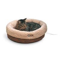 K&H Pet Products Thermo-Snuggle Cup Pet Bed Bomber Chocolate 14" x 18" x 7"-Cat-K&H Pet Products-PetPhenom