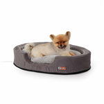 K&H Pet Products Thermo-Snuggly Sleeper Heated Pet Bed Medium Gray 26" x 20" x 5"-Dog-K&H Pet Products-PetPhenom