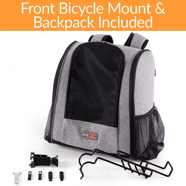 K&H Pet Products Travel Bike Backpack for Pets Gray 9.5" x 14" x 15.75"-Dog-K&H Pet Products-PetPhenom