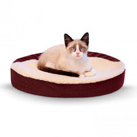K&H Pet Products Ultra Memory Foam Oval Pet Cuddle Nest Red 13" x 19" x 4"-Cat-K&H Pet Products-PetPhenom