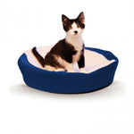 K&H Pet Products Ultra Memory Round Pet Cuddle Nest Blue 19" x 19" x 3"-Cat-K&H Pet Products-PetPhenom