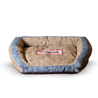 K&H Pet Products Vintage Bolster Pet Bed Premium Logo Large Brown / Blue 28" x 40" x 9"-Dog-K&H Pet Products-PetPhenom