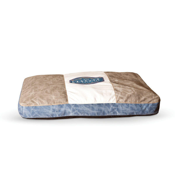K&H Pet Products Vintage Classic Pet Bed Genuine Logo Small Gray / Blue 28" x 38" x 4"-Dog-K&H Pet Products-PetPhenom