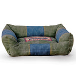 K&H Pet Products Vintage Lounger Pet Bed Premium Logo Olive / Blue 16" x 20" x 6"-Dog-K&H Pet Products-PetPhenom