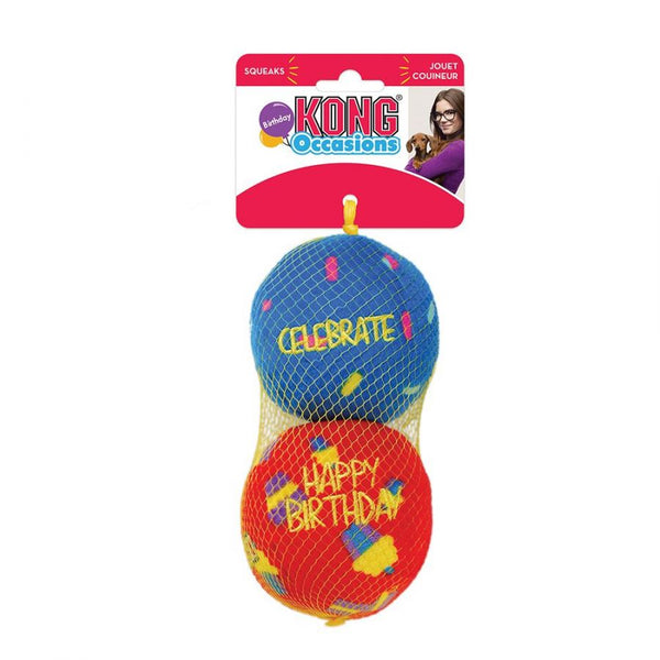 KONG Occasions Birthday Ball Dog Toy, Medium 2 count-Dog-KONG-PetPhenom