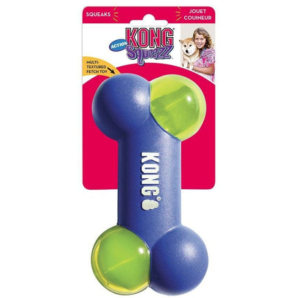 KONG Squeezz Action Bone Blue, Large - 1 count-Dog-KONG-PetPhenom