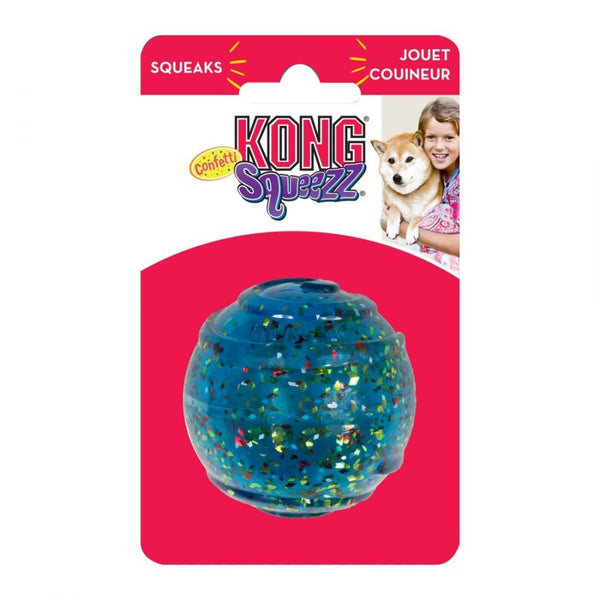 KONG Squeezz Confetti Ball Dog Toy, Large - 1 Count-Dog-KONG-PetPhenom