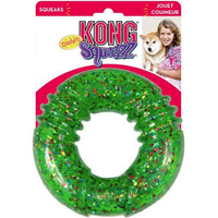 KONG Squeezz Confetti Ring Dog Toy Medium, 1 count-Dog-KONG-PetPhenom