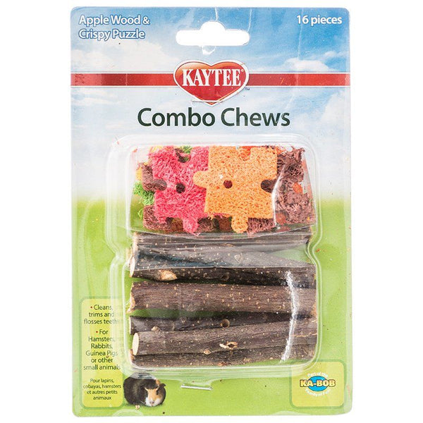 Kaytee Combo Chews Apple Wood & Crispy Puzzle, 16 Pieces-Small Pet-Kaytee-PetPhenom