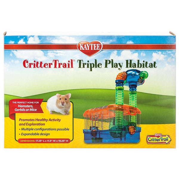 Kaytee Critter Trail Triple Play Habitat, 17.25"L x 11.5"W x 19.25"H-Small Pet-Kaytee-PetPhenom