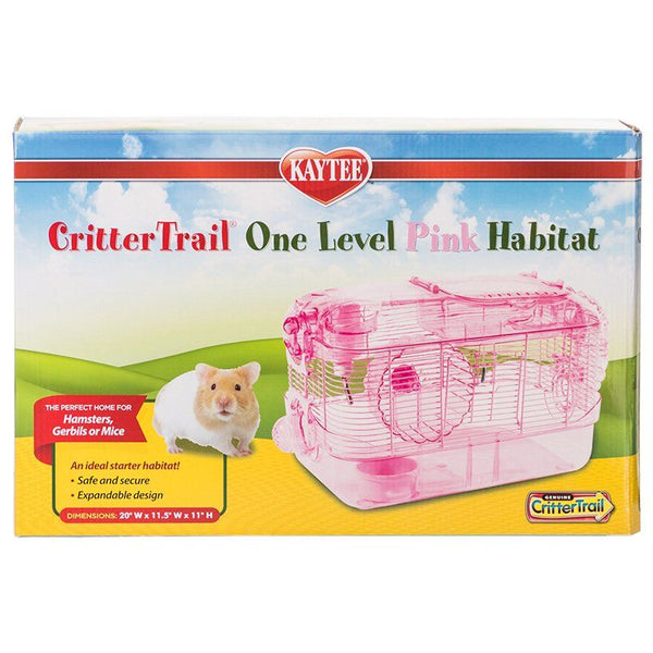Kaytee CritterTrail One Level Habitat - Pink, 16"L x 10.5"W x 11"H-Small Pet-Kaytee-PetPhenom