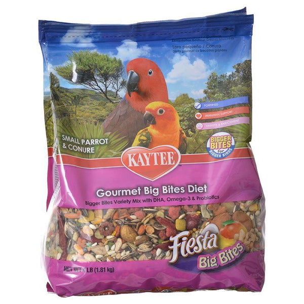 Kaytee Fiesta Small Parrot & Conure Gourmet Big Bites Diet, 4 lbs-Bird-Kaytee-PetPhenom