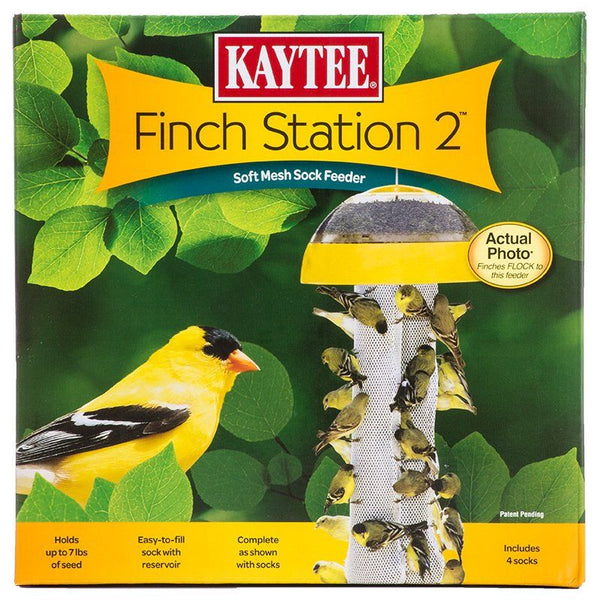 Kaytee Finch Station 2 Sock Feeder, 9-1/8" Diameter x 21" Tall-Bird-Kaytee-PetPhenom