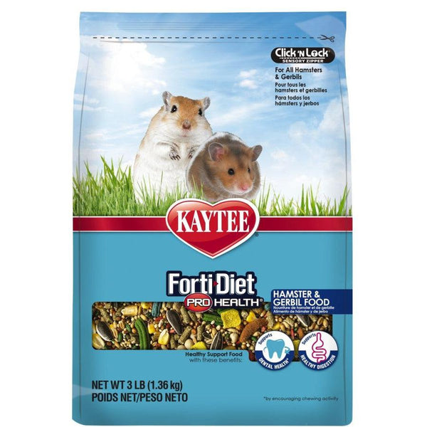 Kaytee Forti-Diet Pro Health Hamster & Gerbil Food, 3 lbs-Small Pet-Kaytee-PetPhenom