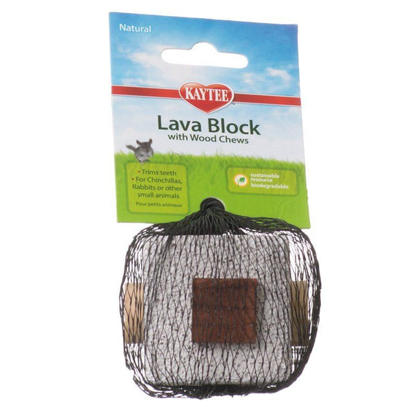 Kaytee Natural Lava Block with Wood Chews, 2.5" Cube-Small Pet-Kaytee-PetPhenom