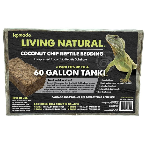 Komodo Living Natural Coconut Chip Reptile Bedding Brick, 3 count-Small Pet-Komodo-PetPhenom