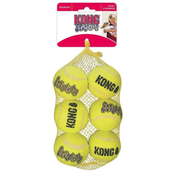 Kong Air Kong Squeakers Tennis Balls, Medium 6 count-Dog-KONG-PetPhenom