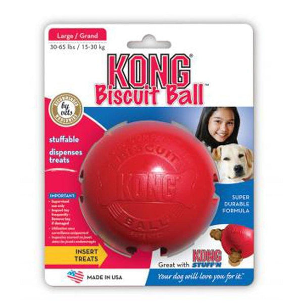 Kong Bisquit Ball Red Large-Dog-Kong-PetPhenom