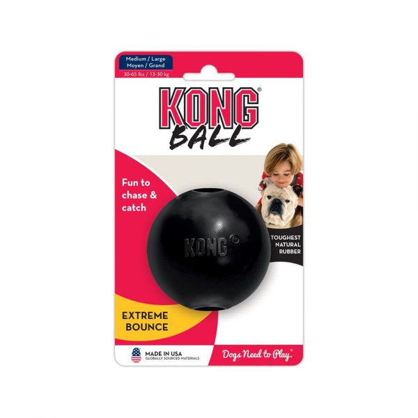 Kong Extreme Ball - Black, Medium/Large - Solid Ball (Dogs 35-85 lbs - 3" Diameter)-Dog-KONG-PetPhenom