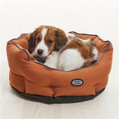 Kruuse_Pet BUSTER Cocoon Bed in Leather Brown/Steel Grey -26 in-Dog-Kruuse_Pet-PetPhenom