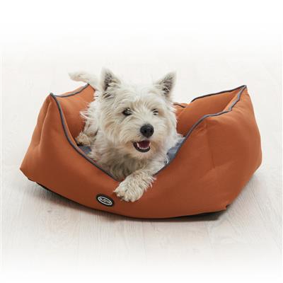 Kruuse_Pet BUSTER Sofa Bed in Leather Brown/Steel Grey -60 x 28 in-Dog-Kruuse_Pet-PetPhenom
