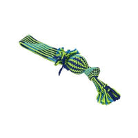 Kruuse_Pet BUSTER Tugger Squeak Rope w/Vinyl Ball Dog Toy - Medium (15 in) - Blue/Lime-Dog-Kruuse_Pet-PetPhenom