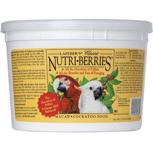 Lafeber Classic Nutri-Berries Macaw & Cockatoo Food, 3.5 lb Bucket-Bird-Lafeber-PetPhenom