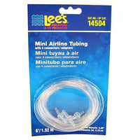 Lees Mini Airline Tubing with 4 Connectors, 6' Long Tube (.09" Diameter Tubing)-Fish-Lee's-PetPhenom