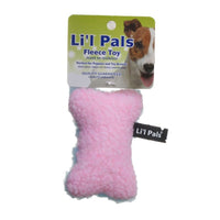 Li'l Pals Fleece Bone Toy for Dogs & Puppies, Plush Pink Dog Bone Toy-Dog-Li'l Pals-PetPhenom